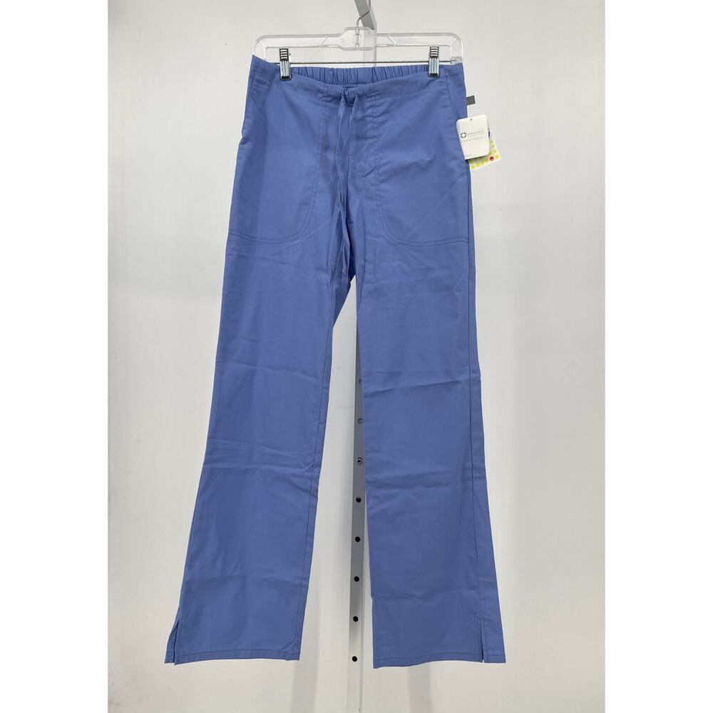 Code Happy Womens Scrub Pant XXS Blue Mid Rise Moderate Flare Drawstring 46002A
